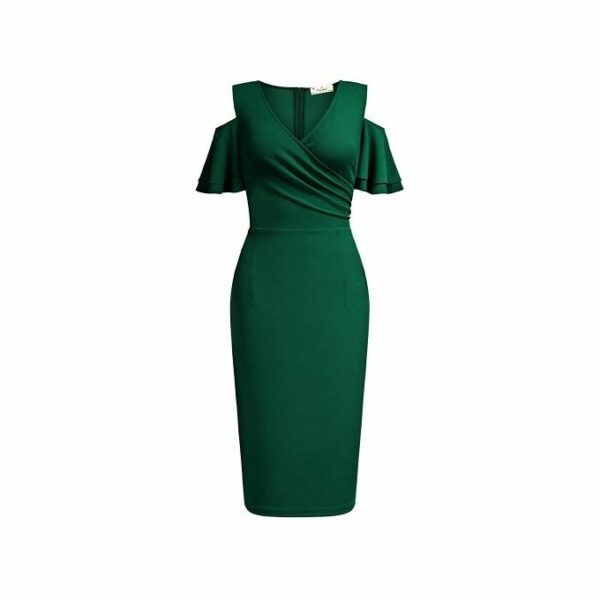 Rushed Cold Shoulder Ruffle Dress